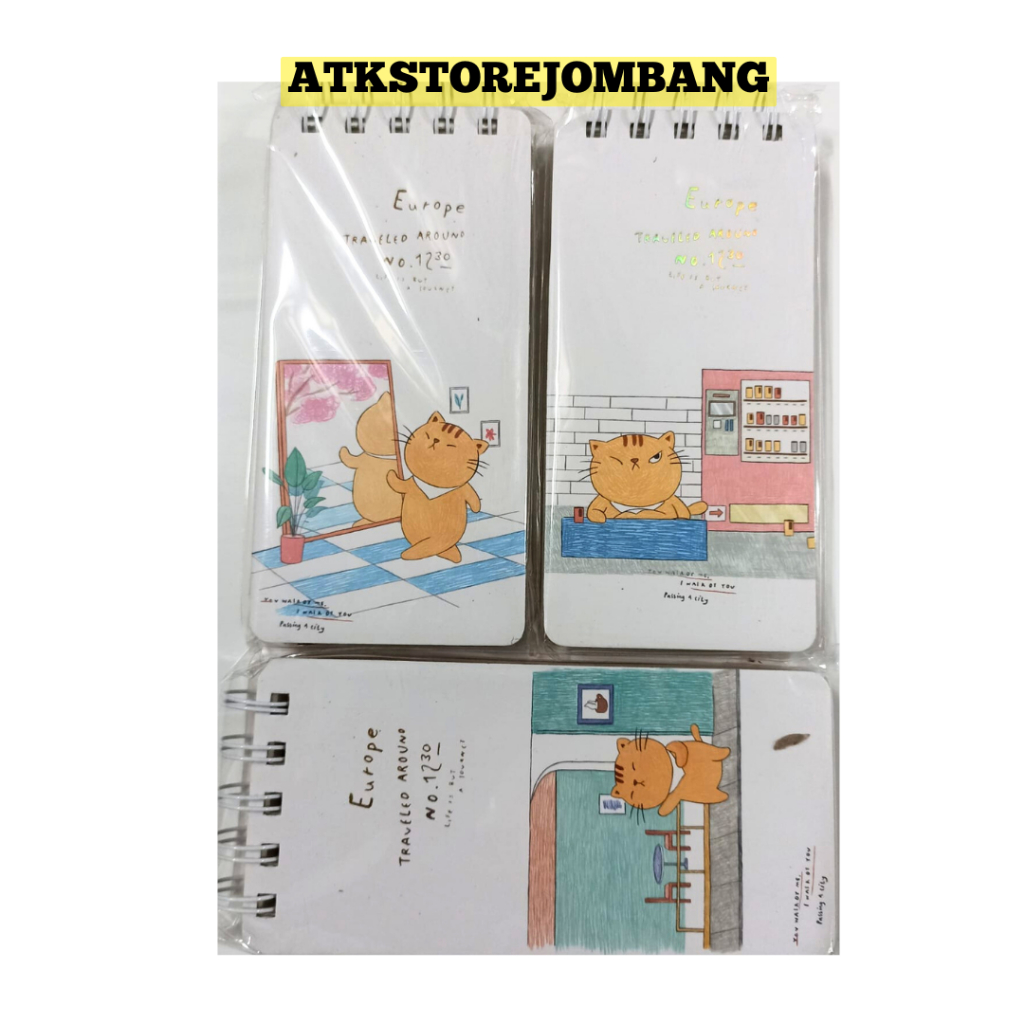 

HEYMIXIONG - Note Book Ring Potrait Motif - Buku Memo Kecil Spiral Notebook Mini - ATJ