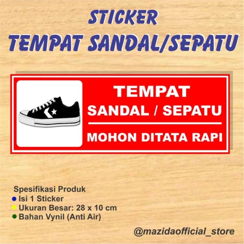 

Sticker Tempat Sandal Sepatu Ditata Rapi Rak Sepatu Merah Anti Air