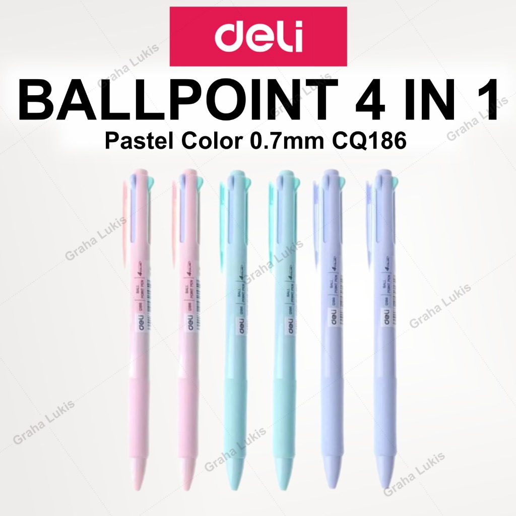 

Deli Ballpoint 4 Warna Body Warna Pastel