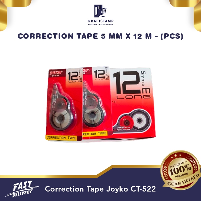 

Correction Tape Joyko CT-522 5mm x 12m (Label Tarik) - Pcs