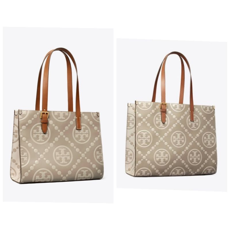 tory burch monogram contrast tote bag