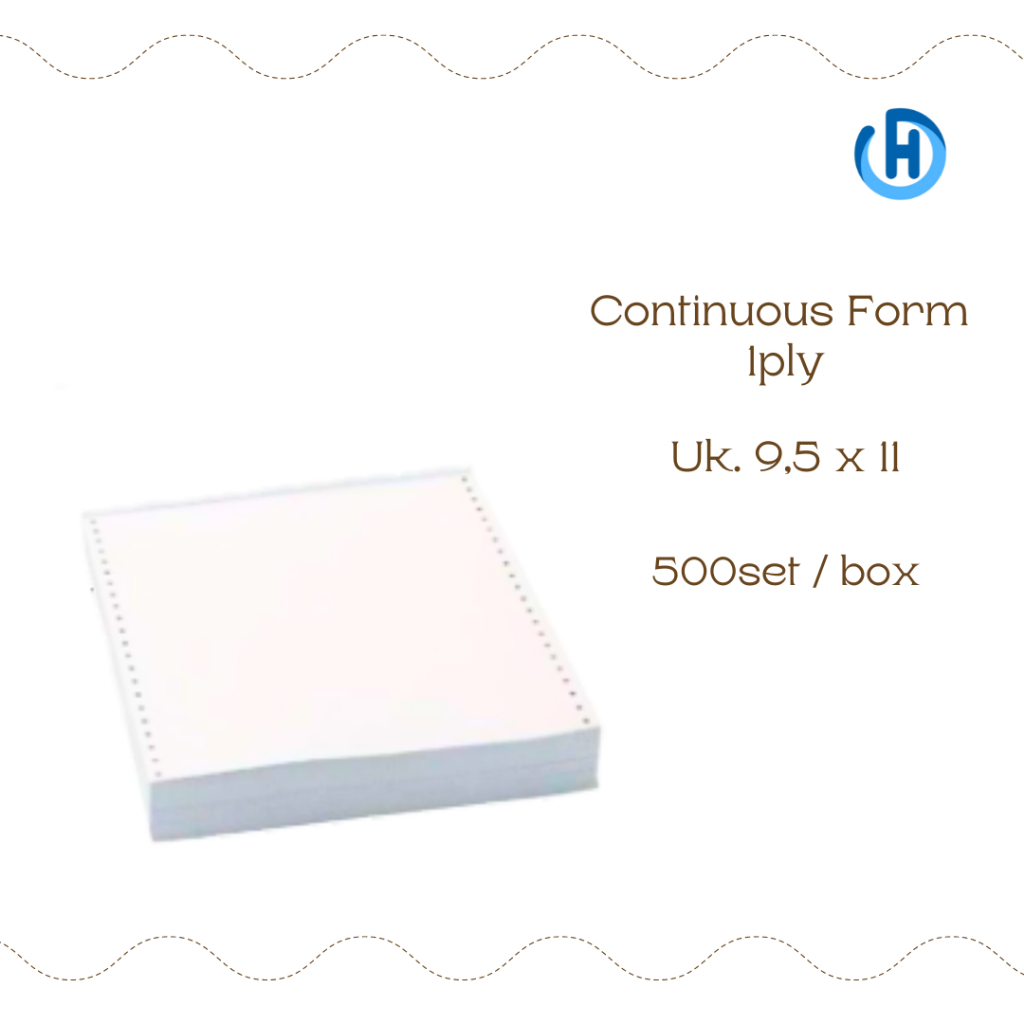

Kertas CONTINUOUS FORM 1Ply HVS 60 grm 9½ x 11/2