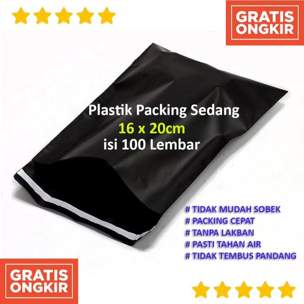 

Plastik Polymailer Hitam 16x20cm isi 100 lembar Plastik Polymailer 16x20cm Plastik Packing Hitam 16x20cm Plastik dengan Perekat