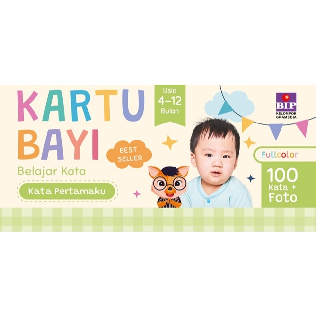 Gramedia Batam - Kartu Bayi Belajar Kata: Kata Pertamaku (4-12 Bulan)
