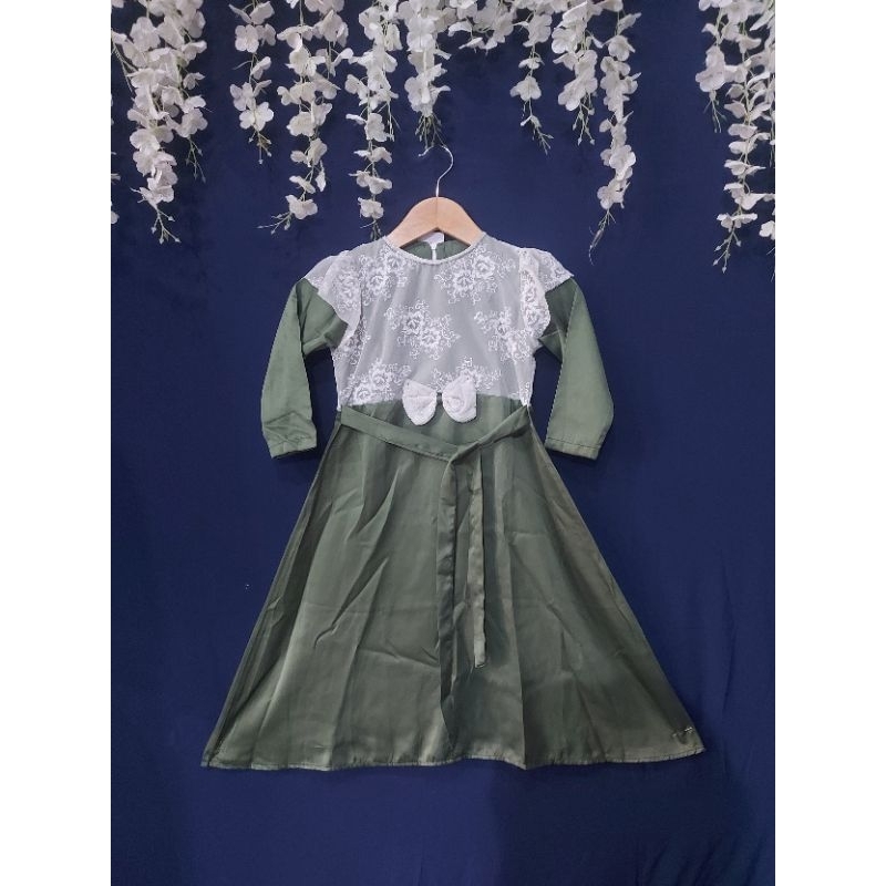 BAJU GAMIS ANAK ANAK SATIN BRUKAT