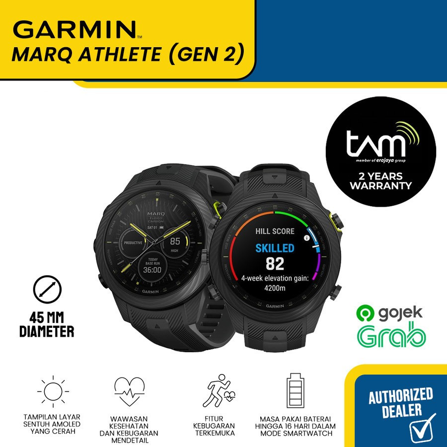 Garmin MARQ Athlete (Gen 2) - Garansi Resmi TAM 2 Tahun - Carbon