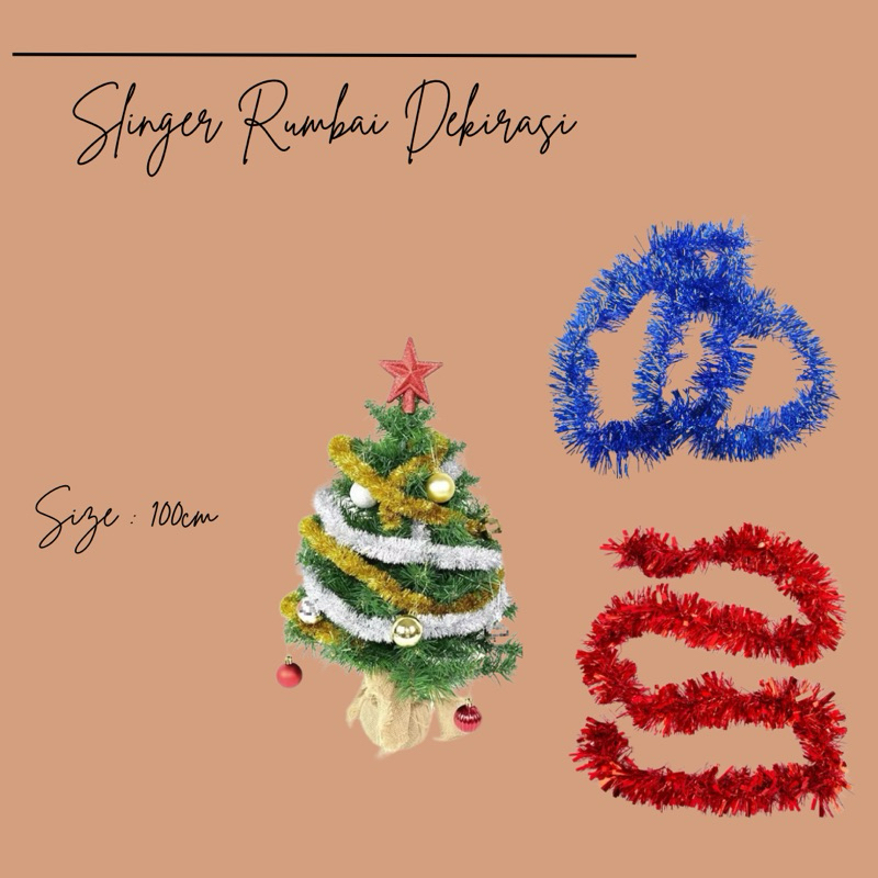 SLINGER RUMBAI DEKORASI / TINSEL ULANG TAHUN / DEKORASI RUMBAI NATAL / RUMBAI DEKORASI PESTA