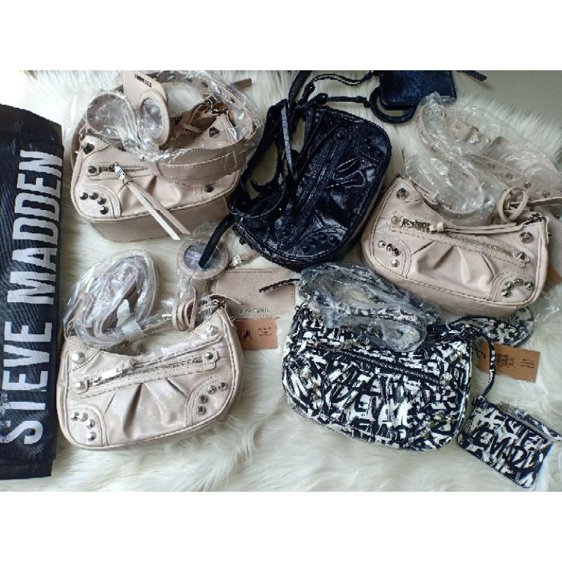 steve madden bag bglowing black pink bone grey grafiti silver  black SALE NEW