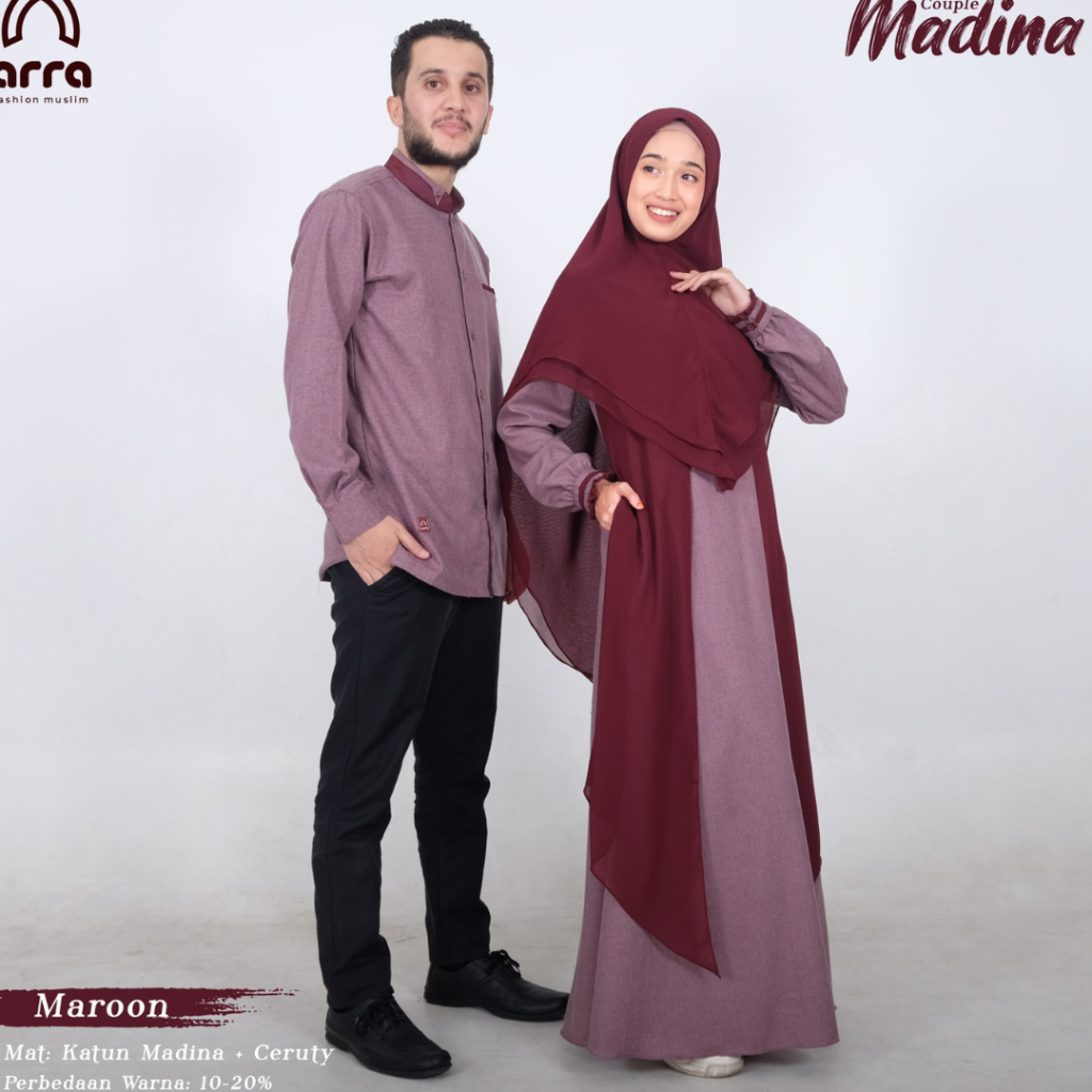 Arra Gamis Couple Pasangan Suami Istri Jumbo ld 130 Katun Madina Premium