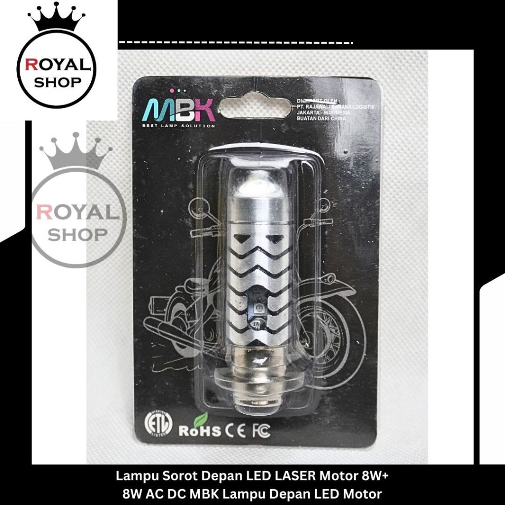 Lampu Sorot Depan LED LASER Motor 8W+8W AC DC MBK Lampu Depan LED Motor