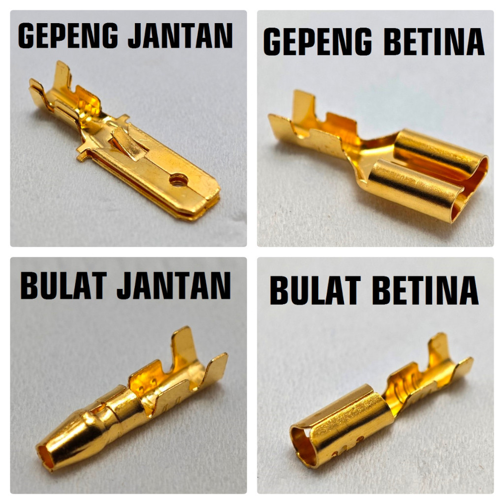 SKUN TERMINAL bulat gepeng jantan betina male female cowok cewek kuningan scun cowo cewe klem kabel 