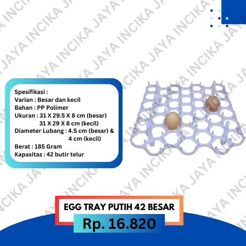 EGG TRAY 42 BESAR/KECIL - TEMPAT PENYIMPANAN TELUR AYAM BERKUALITAS
