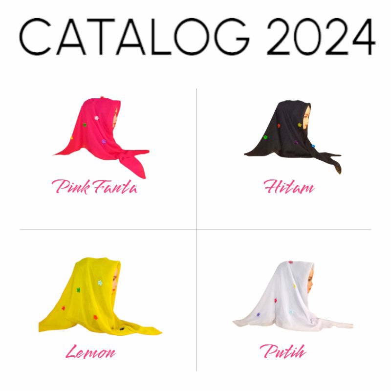 Hijab segi empat motif bunga mutiara ( Putih )