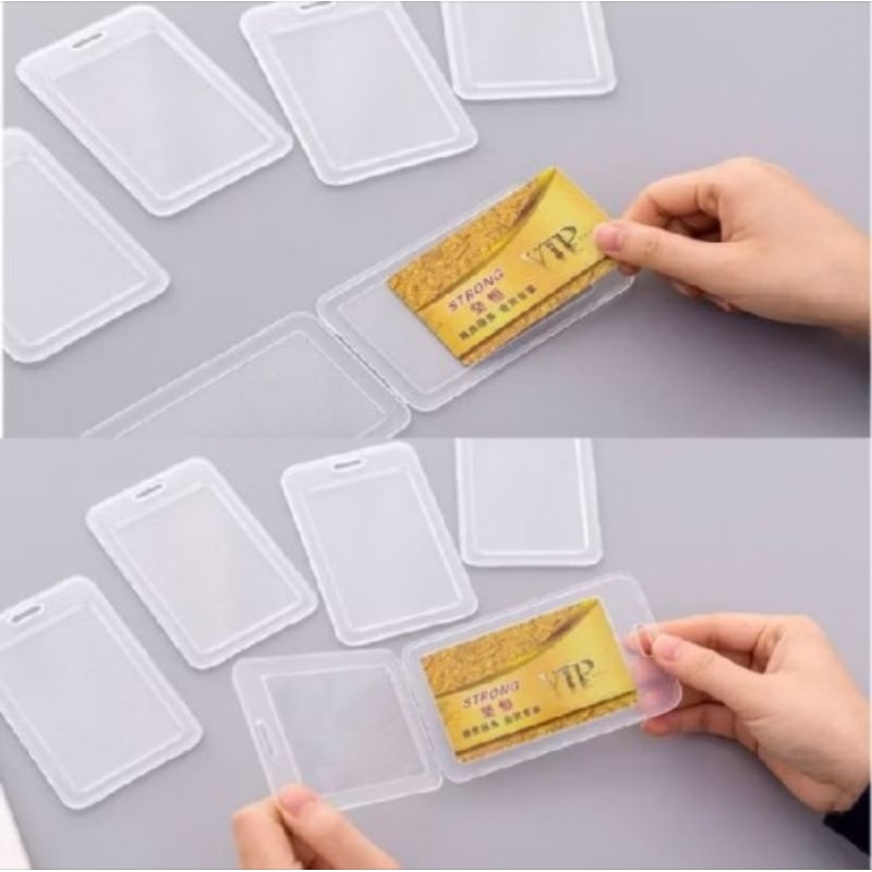 

card holder plastik 2 sisi NFC nametag id