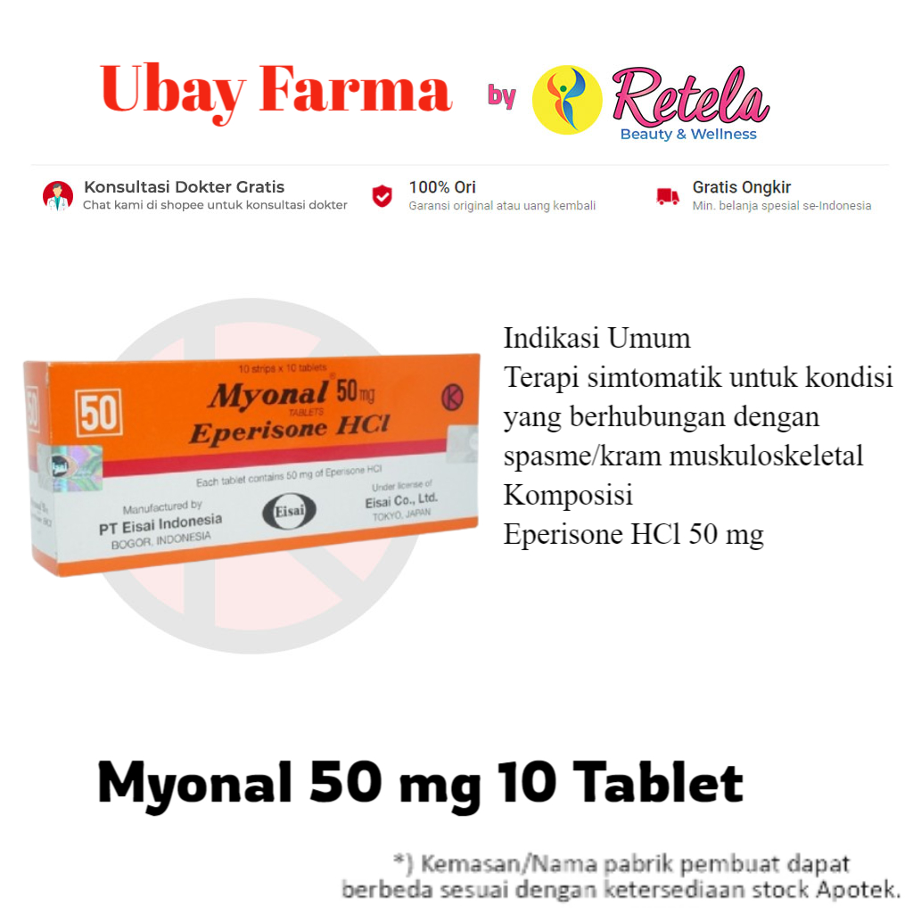 Myonal 50 mg 10 Tablet / Eperisone