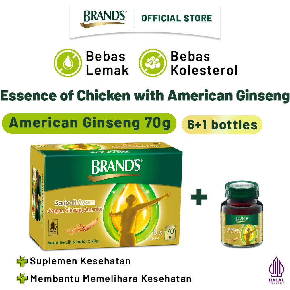 Paket Mingguan - BRAND'S Saripati Ayam dengan Tambahan Ginseng Amerika 70gr (7 Botol)