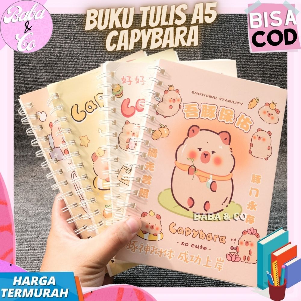 

BUKU TULIS CAPYBARA BUKU A5 SPIRAL MOTIF CAPYBARA LUCU UNIK BUKU KAPIBARA A5 IMUT