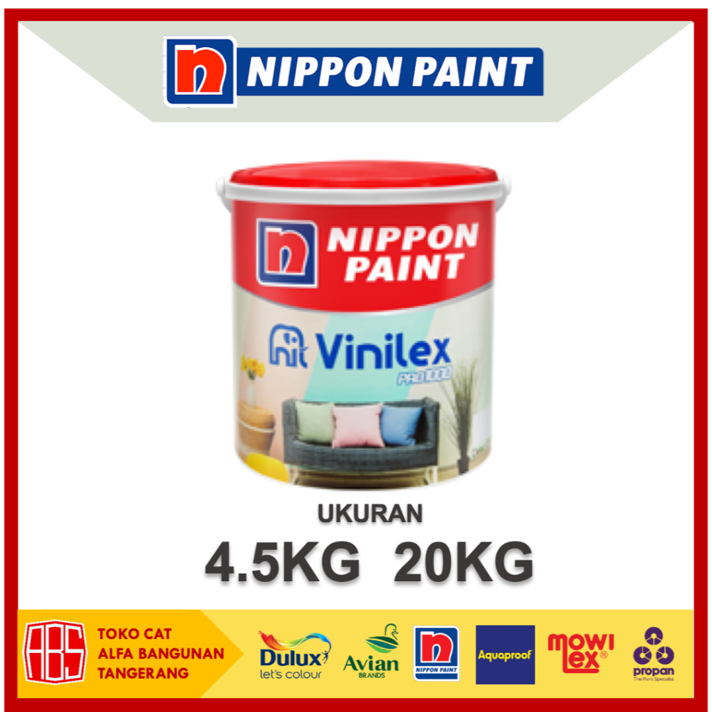 Cat Vinilex PRO1000 4.5KG 20KG - Cat Tembok Interior & Eksterior - Nippon Paint Interior & Exterior