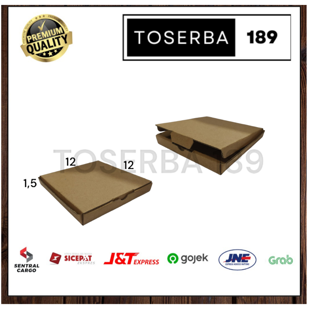 

kardus packing diecut/box pizza uk 12x12x1,5 cm