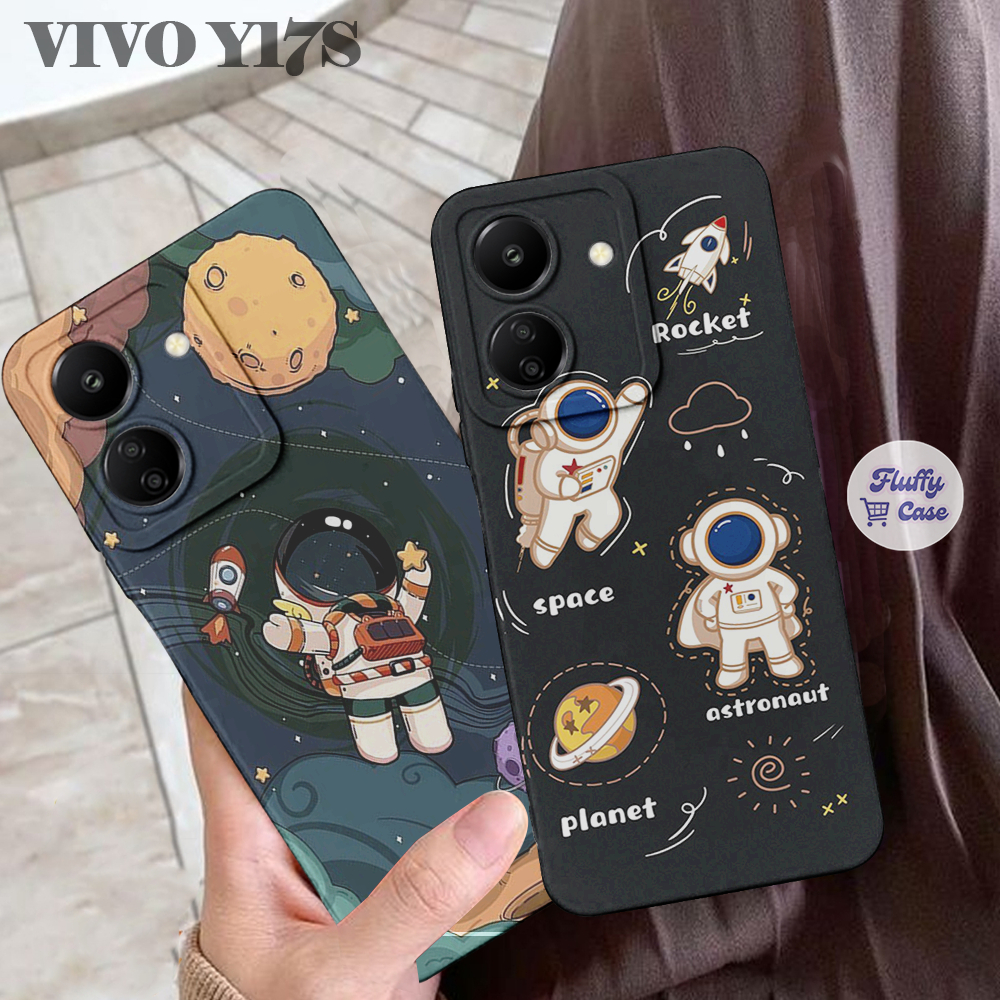 Softcase Hp VIVO Y17S /Y03/Y12/Y12S/Y28/Y21S/Y33S Motif Astronot Hits Trend Kekinian - Case Hp - Cas