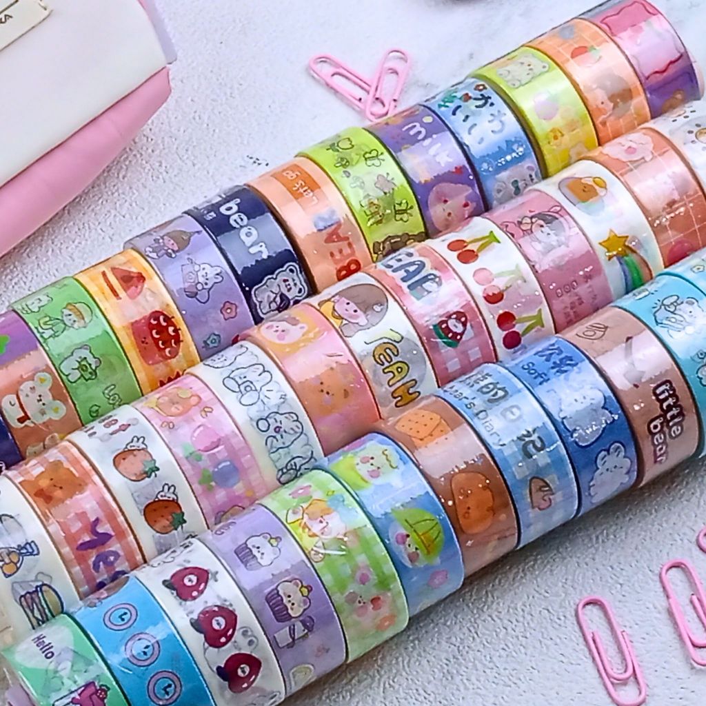 

Many Design WASHI TAPE Isolasi Kertas Motif Banyak Aesthetic Jurnaling