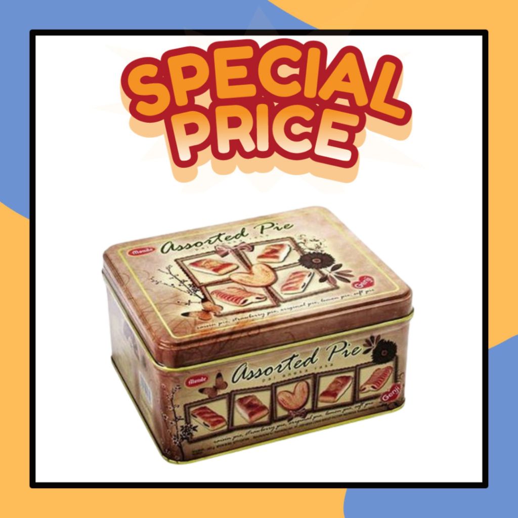 

Monde ASSORTED PIE 285gr Kemasan Kaleng kotak Biskuit Assorted Pie Aneka Rasa