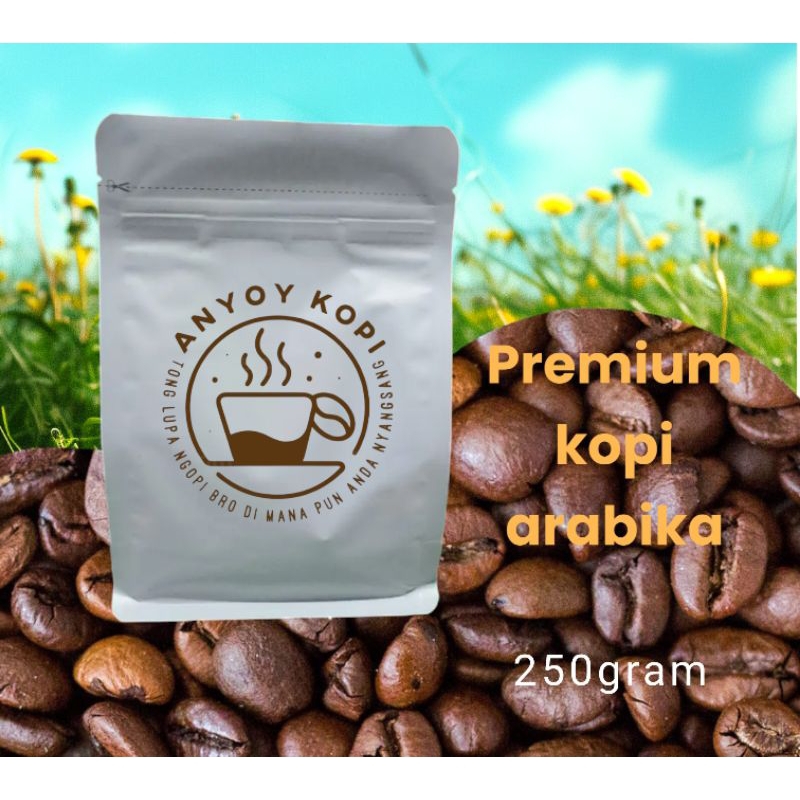 

Biji Kopi 250 gram, natural process, 100% kopi murni arabika asal kamodjang jawa barat