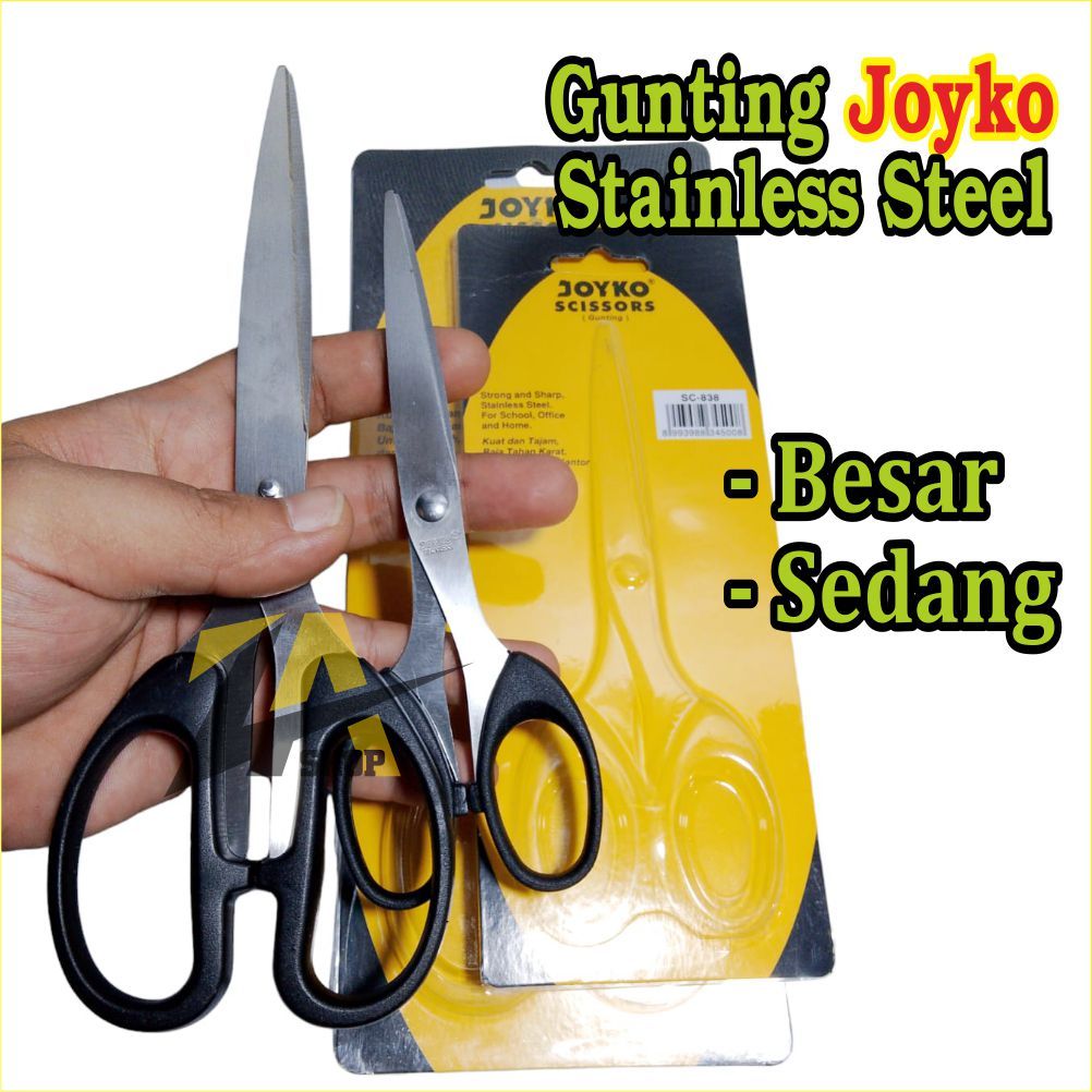 

gunting Joyko Gunting stainless steel Kecil SC 828 / Gunting Sedang SC 838 Gunting Besar SC848 Joyko