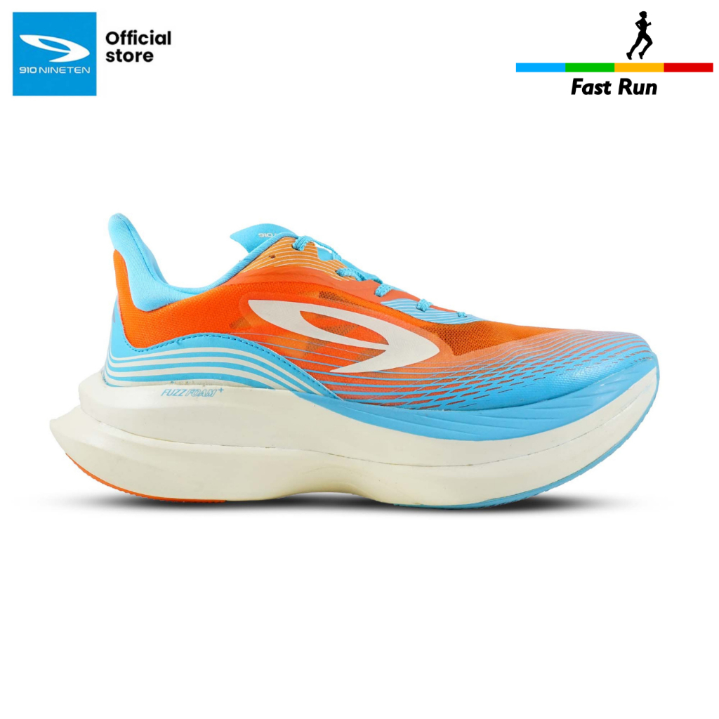 910 Nineten Haze Pro Sepatu Lari - Orange/Putih-gading/Biru-tosca