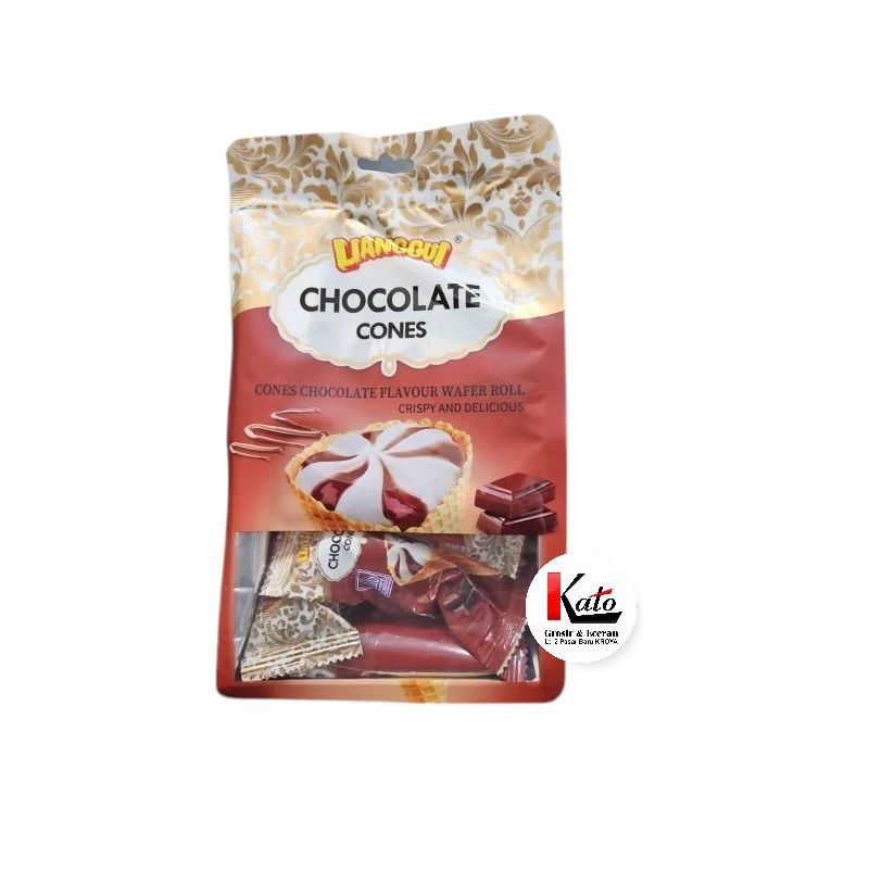 

Lianggui Chocolate Cones 108g Cones Chocolates Flavour Wafer Roll biskuit Coklat Bentuk Ice Cream
