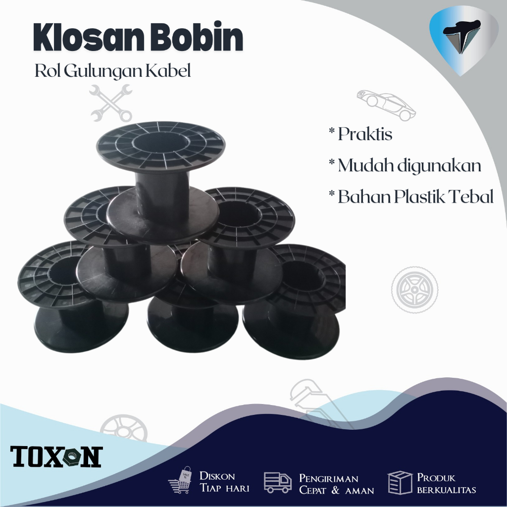Klosan Bobin Kecil Rol Gulungan Kabel Kawat Diameter 20cm Bahan Plastik Tebal