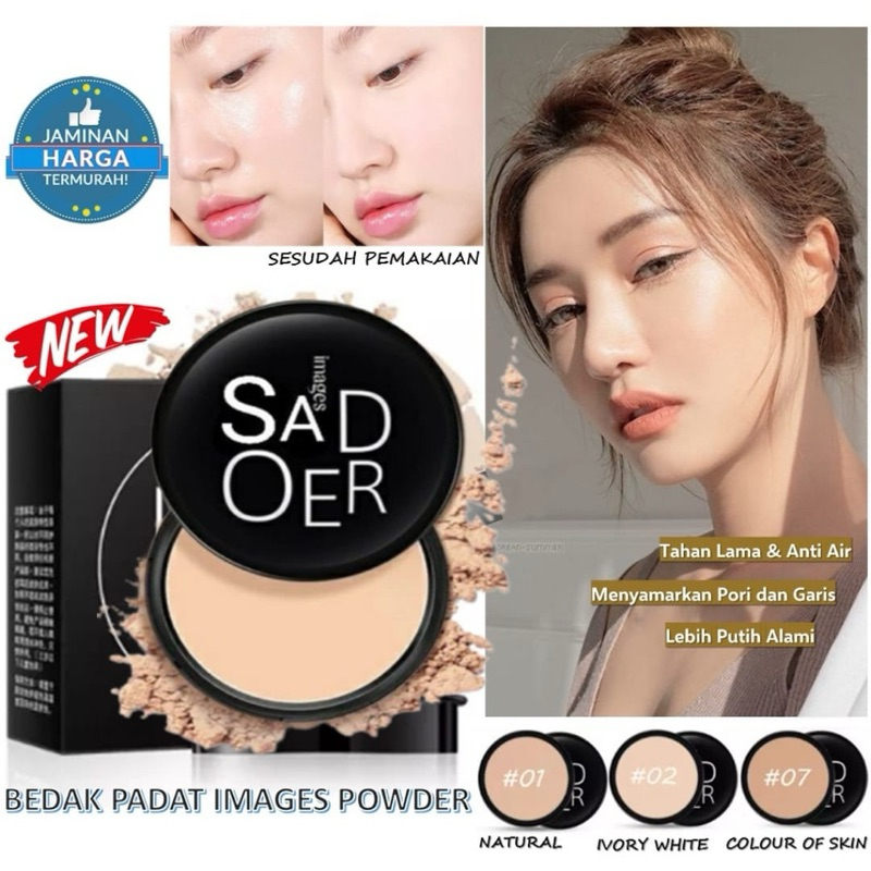 【SESUAI GAMBAR BEDAK SADOER】 [COD] BEDAK SADOER GLOWING TAHAN LAMA ANTI AIR Images Pressed Compact P