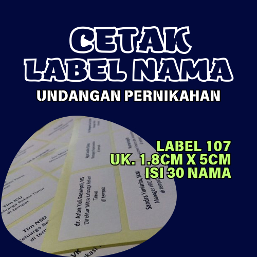 

Print label nama undangan pernikahan / khitan / sunat