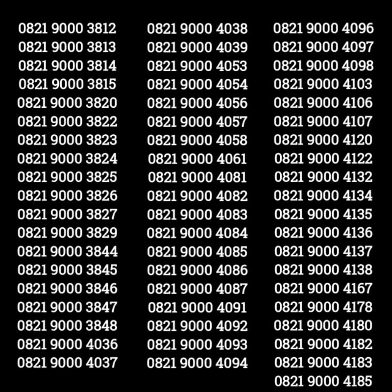 NOMOR CANTIK TELKOMSEL SERI 9000