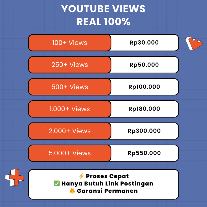 Youtube View Postingan Video Real Indonesia Bergaransi Permanen
