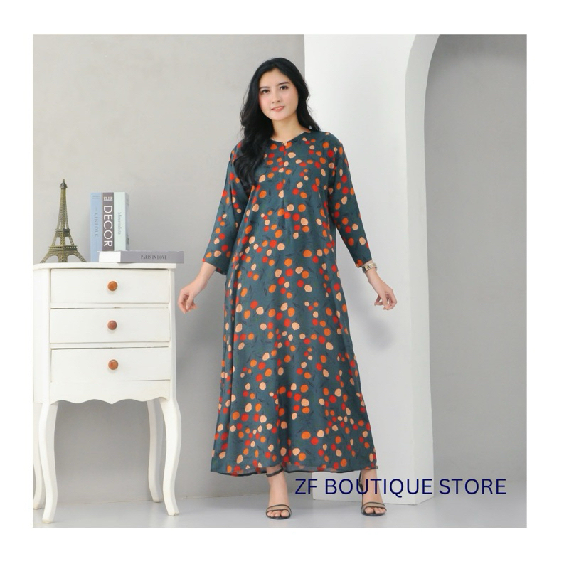 DASTER RAYON GAMIS LENGAN PANJANG 3/4 BUSUI RESLETING DEPAN TANGAN PANJANG WANITA JUMBO REMAJA DEWAS