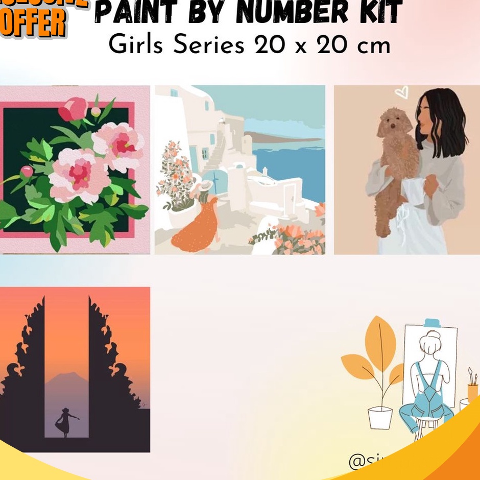 

HARGA GROSIR Simply Craft ID Paint By Number 2x2cm Girls Series DIY Painting Kit Mewarnai Lukisan with Wooden Frame Hampers Lebaran Hadiah Ulang Tahun Hadiah Untuk Teman Souvenir