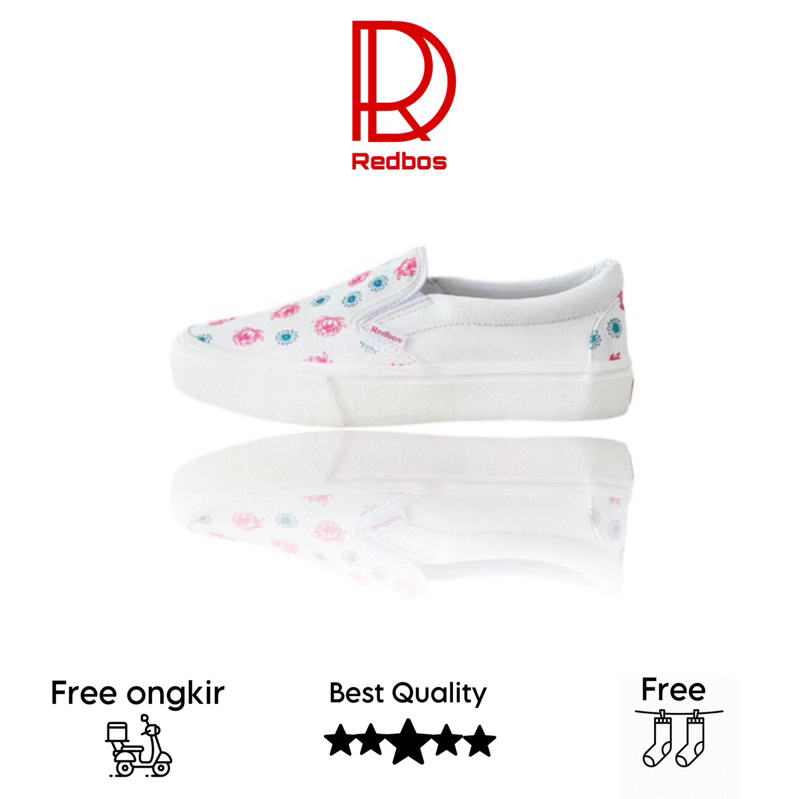 REDBOS Sepatu Slip On Flower For Women Made In Indonesia