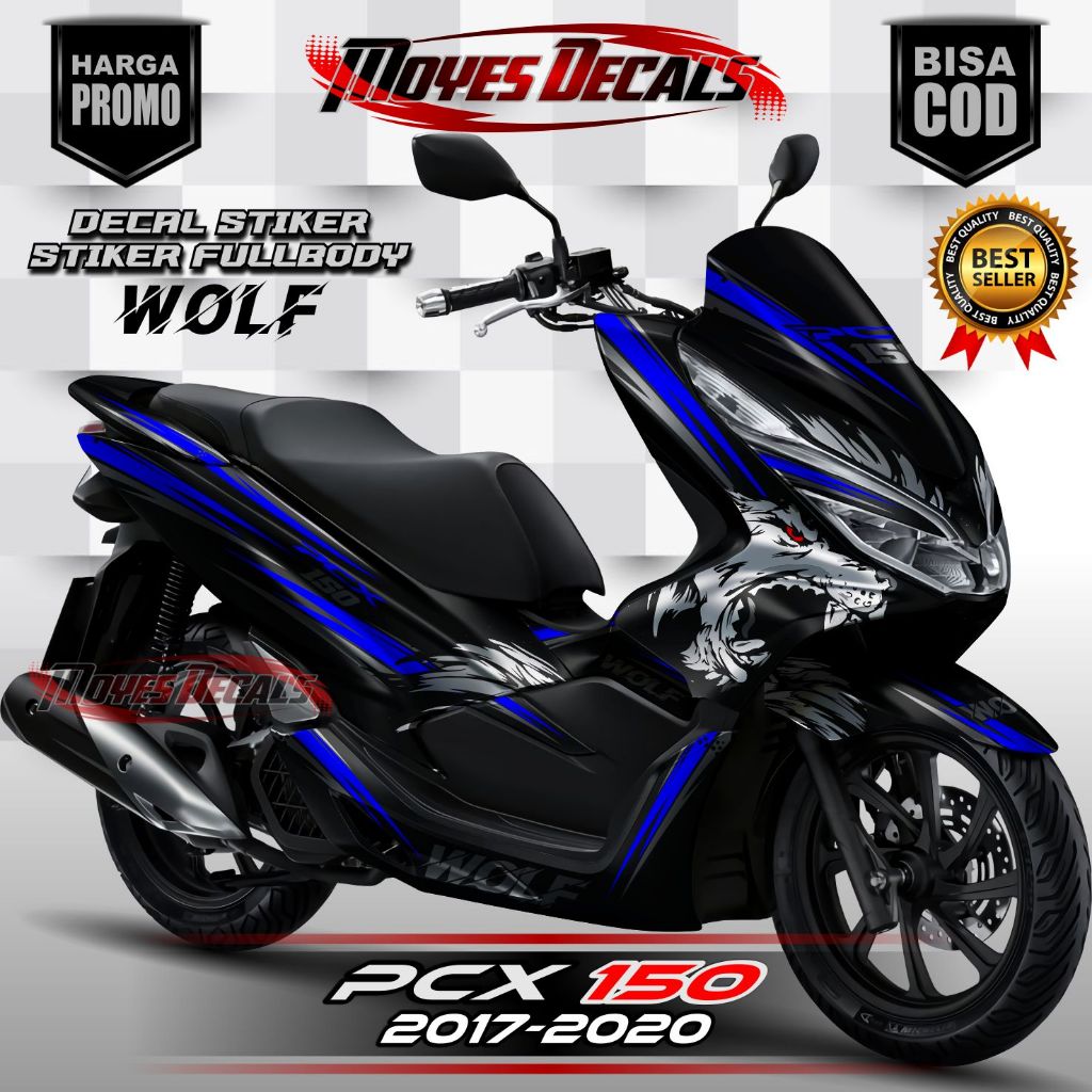 Decal Motor PCX 150 - Stiker Motor PCX 150 Fullbody Premium - Variasi Motor PCX 150 2017-2020 WOLF