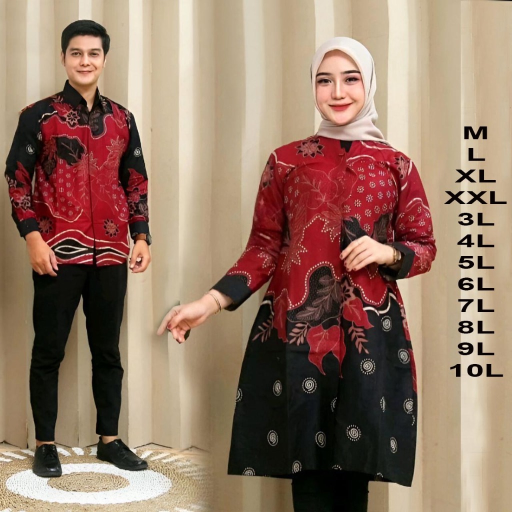 Batik Couple ori SERAGAM BATIK FASHION BATIK MODERN TERBARU TERLARIS BATIK PASANGAN BATIK JUMBO TUNI