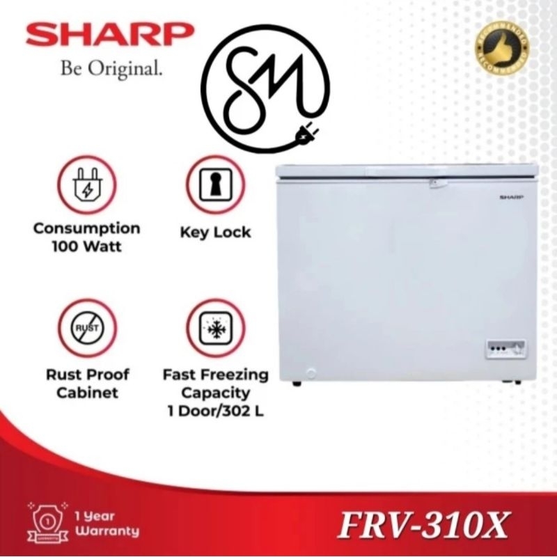 Chest Freezer Box Sharp FRV-310X 302 Liter FRV310X