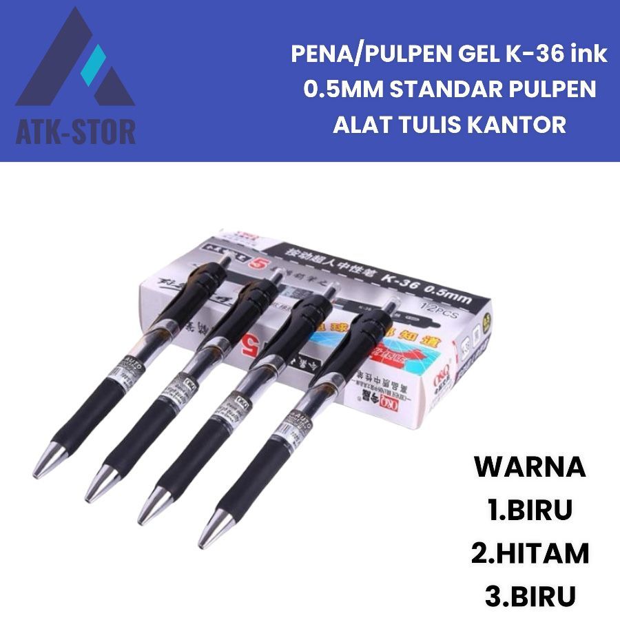 

1Pcs Pena/Pulpen Gel K-36 Ink 0.5mm Standar Pulpen Alat Tulis Kantor Sekolah/Pena/Pen Pencet Tinta Cair