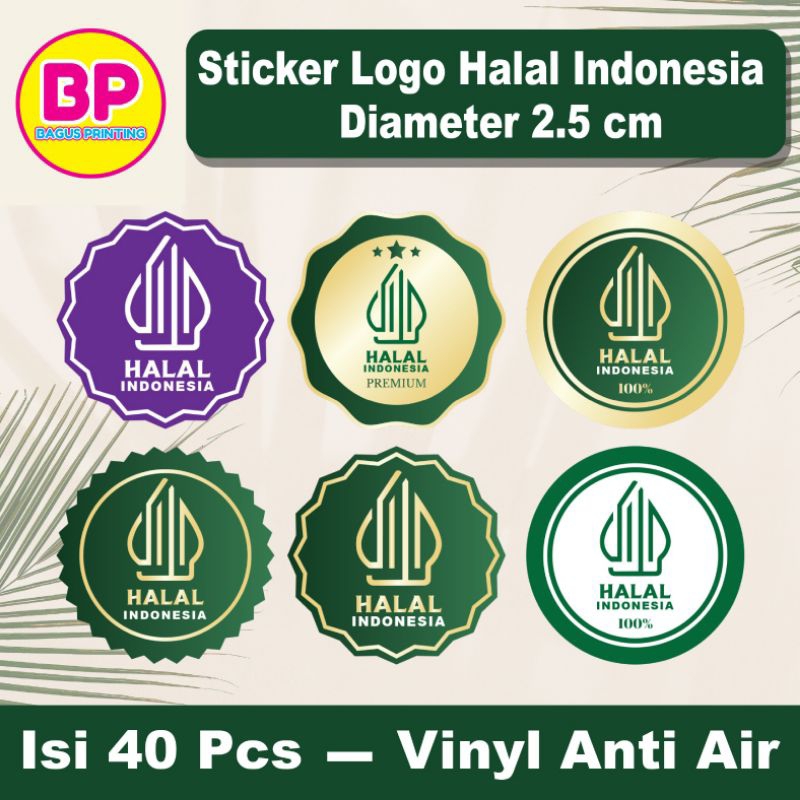 

Isi 40 pcs Sticker Label Logo Halal Indonesia diameter 2.5 cm