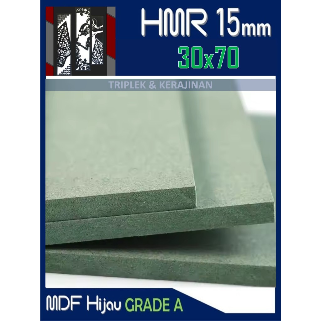 HMR 15mm | MDF HIJAU 15mm 30x70 cm HMR Board 15 mm 30 x 70 | 70x30 | 70 x 30 cm