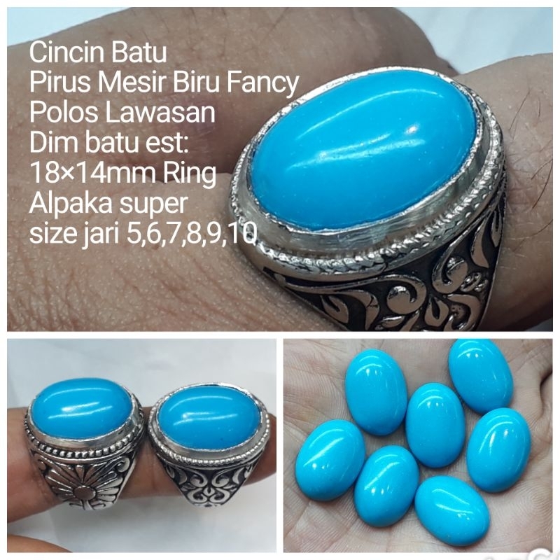 CINCIN BATU PIRUS MESIR BIRU FANCY POLOS HG