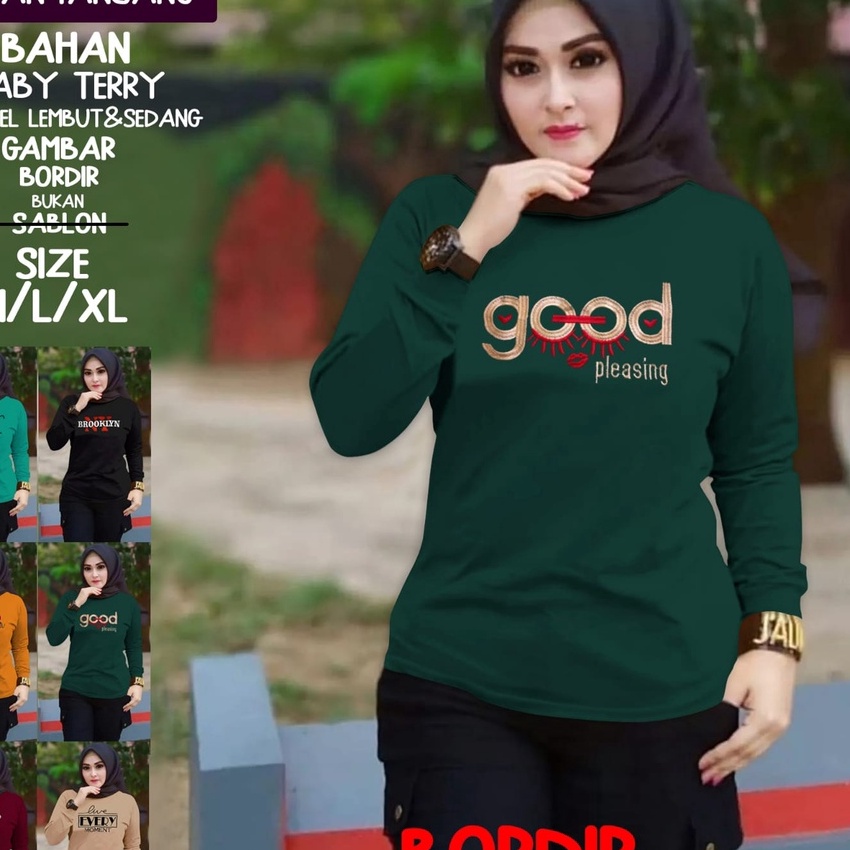 Grosir Kaos wanita Lengan Panjang  Atasan Wanita  Atasan wanita Lengan Panjang  Sweatshirt