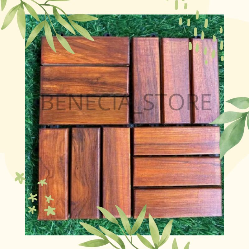 Decking Lantai Kayu Jati-Ubin kayu jati-Lantai outdoor