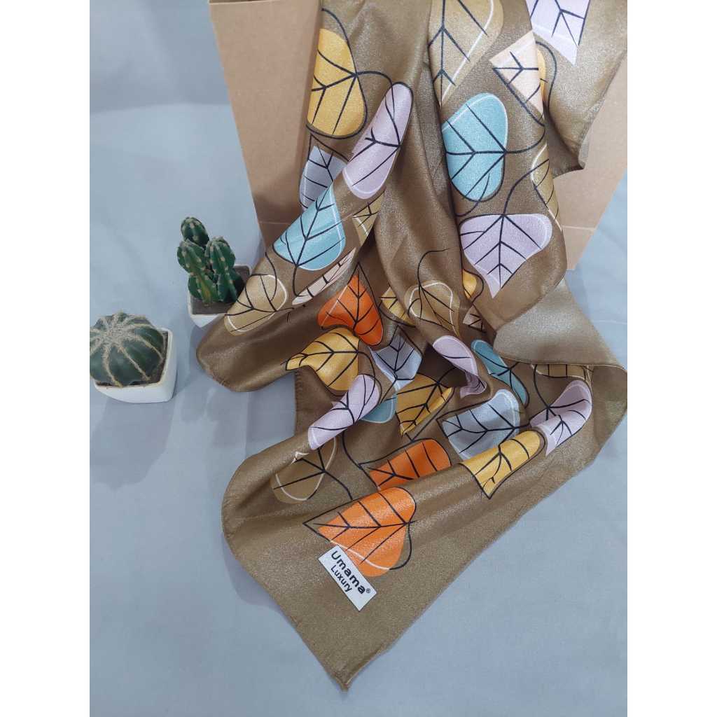 UMAMA SQUARE HIJAB WANITA SEGIEMPAT COTTON MOTIF / UMAMA LUXURY MOTIF 9 PRINTING SCARF / JILBAB MOTI