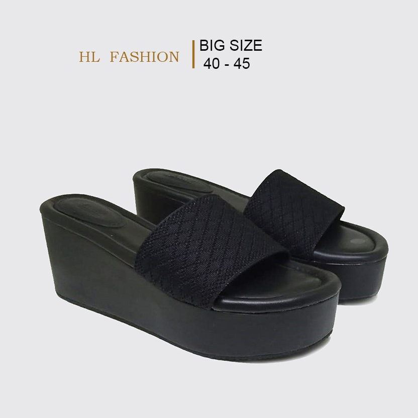 Sandal Wedges ukuran jumbo 40 -41-42-43-44-45 sendal wedges big size kondangan Ibu-ibu Heels 8cm
