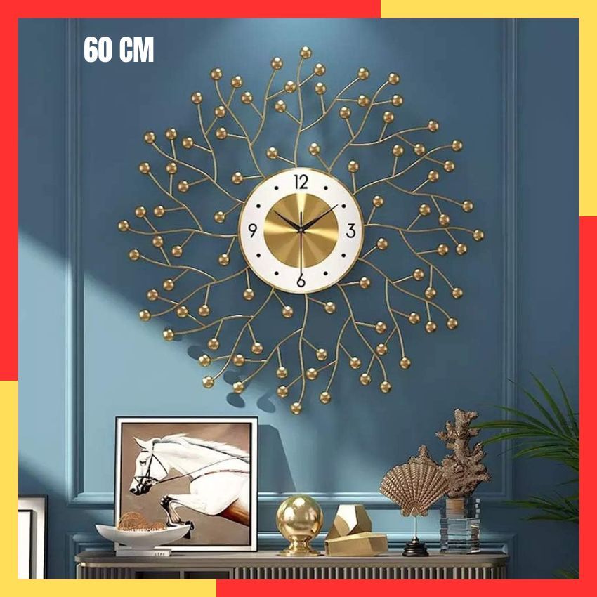 Jam Dinding Besar Aesthetic 60CM Mewah Unik Estetik Minimalis Hias Ruang Tamu Kamar Silent Movement